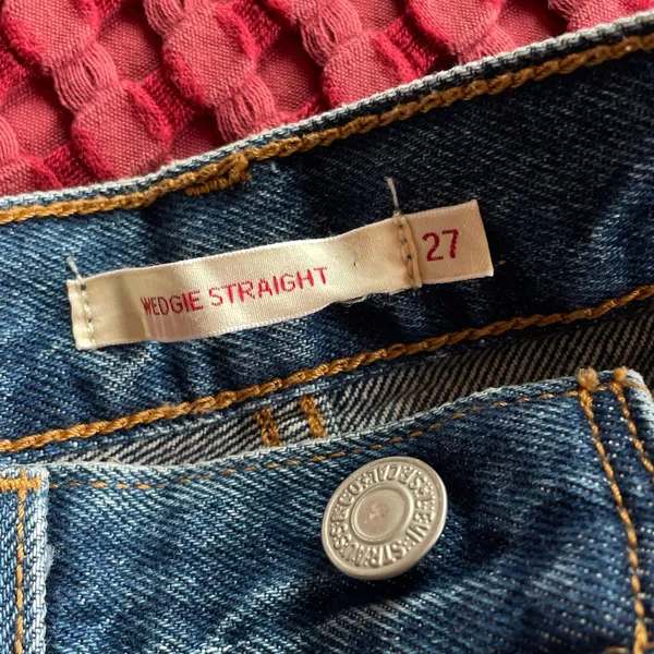 Levi’s Wedgie Straight Jeans Women’s 27x28 Blue High Rise Distressed 100% Cotton NWT - Image 6