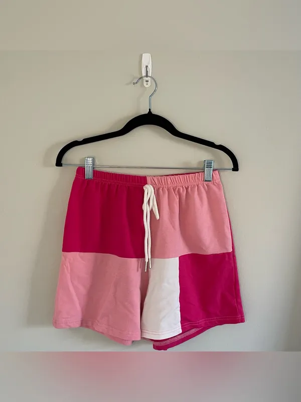 SHEIN Colorblock Cami Top & Shorts, White/Pink, Size S, EUC - Image 8