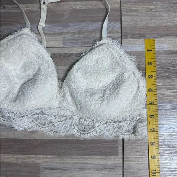 Aerie Lace Racerback Bralette in Creamy White Women’s Size Large - Image 5