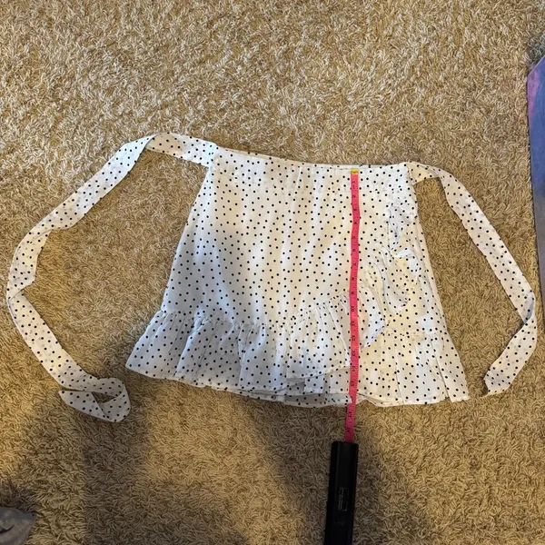 SheIn White Black polka dot Mini Wrap Skirt - Image 2