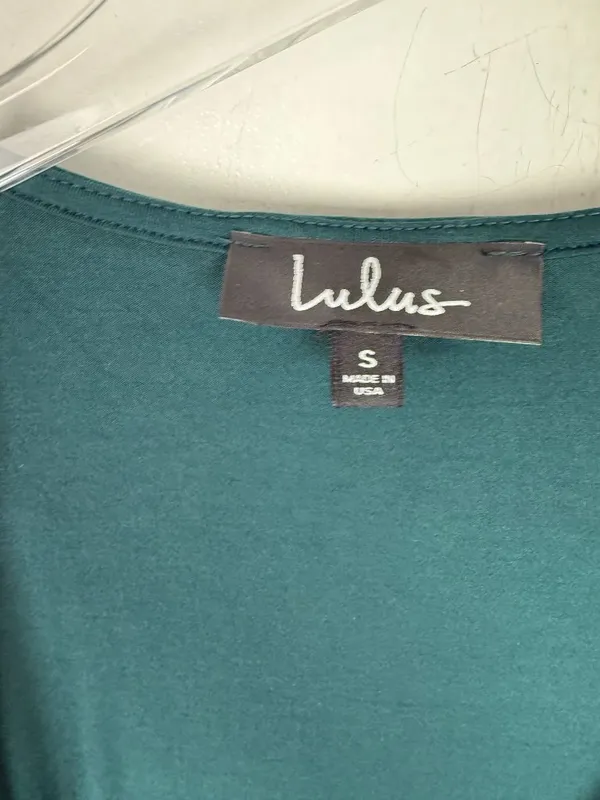 NWT Lulus Twirl-Worthy Forest Green Wrap Dress Mini Size Small S NEW - Image 4