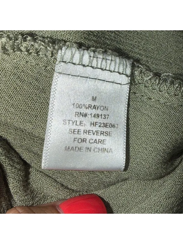 HYFVE Sage Green Tie Strap Wide Leg Jumpsuit Women’s Medium - Image 8