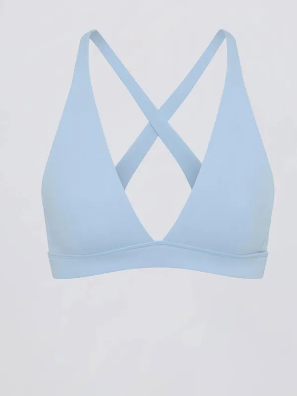 NWT Bo+Tee Matching Set Soft Active Pocket Leggings & Sports Bra Sky Blue S $125 - Image 3
