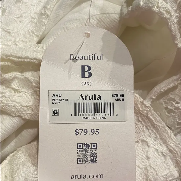 Arula LACE Floral Skirtall White Overall NWT 2X - Image 5