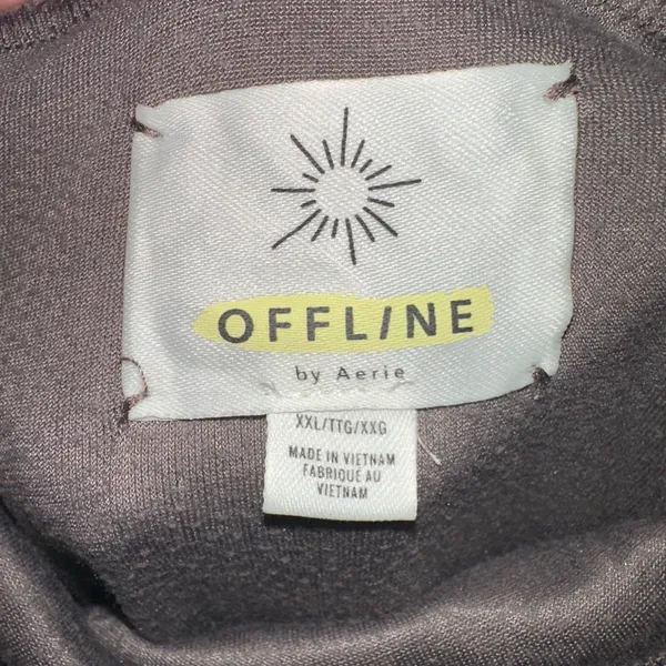 Aerie‎ Offline Velour Hoodie Pullover Top Gray Women's XXL - Image 3