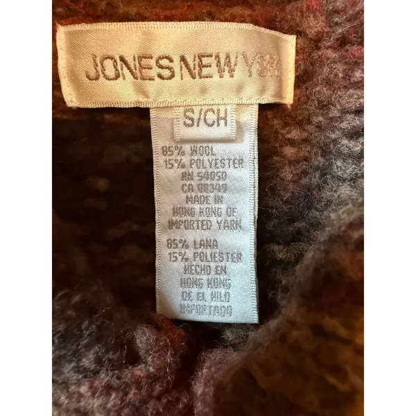 Women's Vintage Jones New York Wool Blend Long Button Up Sweater Y2K 90's Small - Image 5