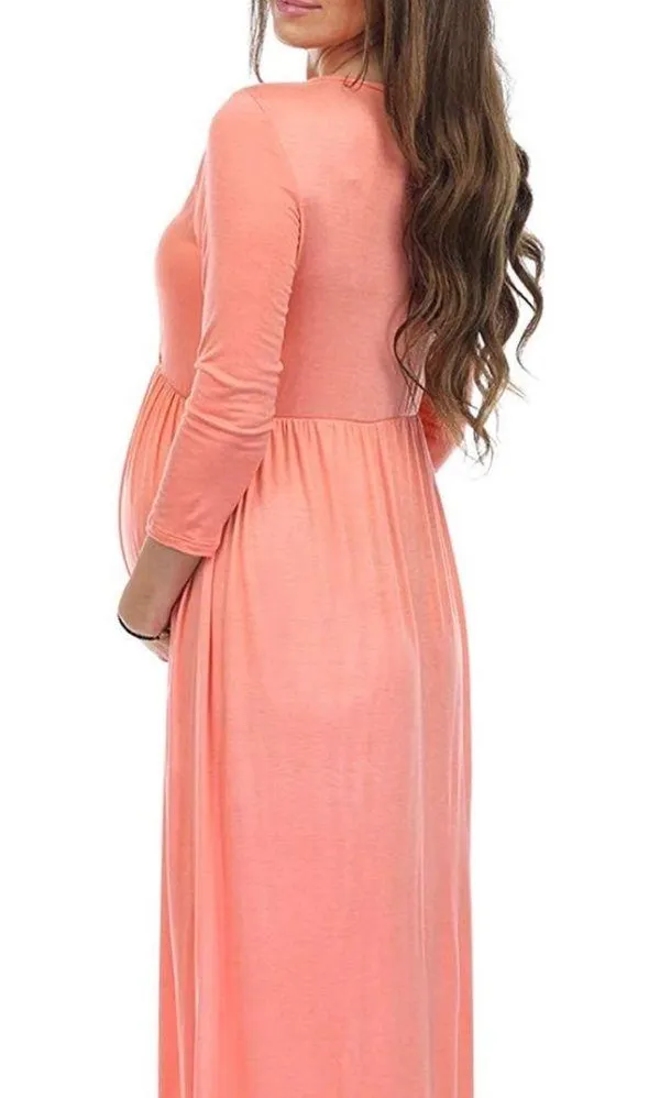 New # Wrapped Ruched Maternity Dress - Image 2
