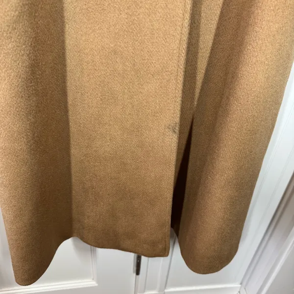 vintage Cassidy hand tailored 100% wool trench coat size‎ 10 P tan minimalist - Image 2