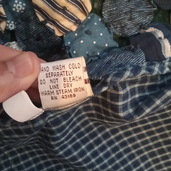 Susan Bristol Blue Patchwork Flowers Vintage Cottagecore Festival Vest Womens L - Image 9