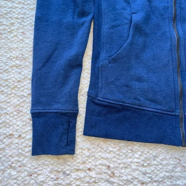 Lululemon Scuba Hoodie Light Cotton Fleece Full Zip Blue 6‎ - Image 4
