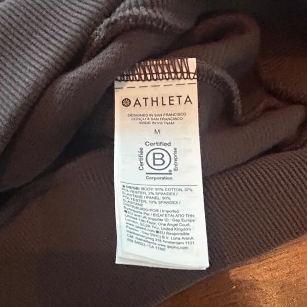 Athleta Quarter‎ Zip Sweatshirt Medium Ribbed Funnel Neck Athleisure Gorpcore - Image 4