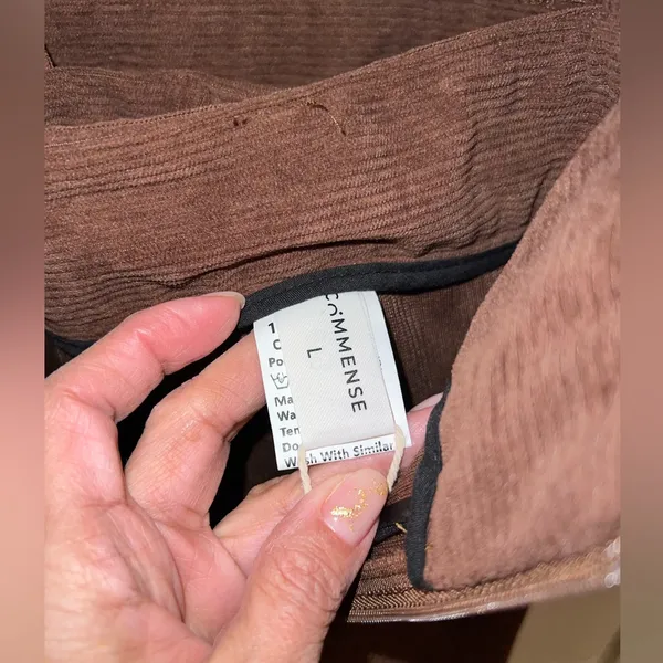 COMMENSE Rapture Corduroy Overalls COLOR - Brown Size Large NWT Sold Out Online - Image 7