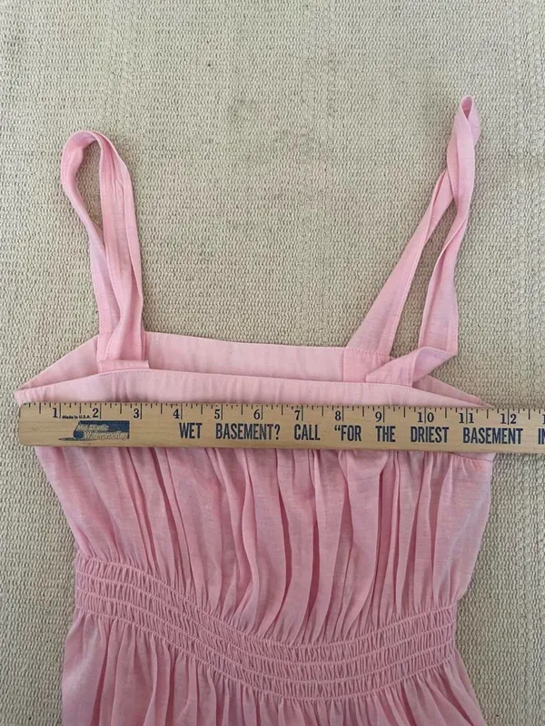 Vintage Wet Seal Y2K Pink Babydoll Smocked Top Size M Made In USA Slightly Sheer - Image 6