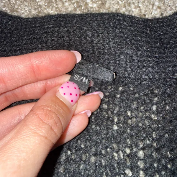 Wooden Ships Cardigan Women S/M Black Excellent Mohair Wool Open Front Peplum - Image 3