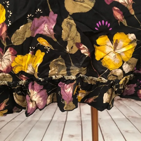 Free People Intimately Black‎ Floral Chemise Dress - Image 4