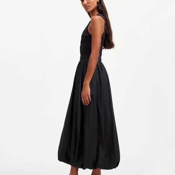 Madewell The Melody Bubble-Hem Smocked Midi Dress in Poplin Size XXS - Image 3