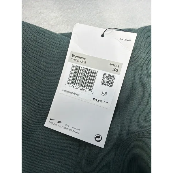 Nike Sportswear Tech Fleece High-Waisted Pleated Pants Green XS FV8052-338 NWT - Image 2