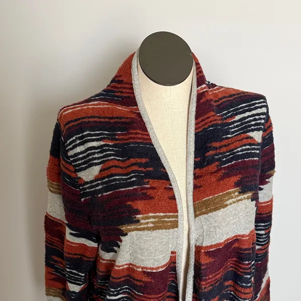 LUCKY BRAND Aztec Southwestern Open Front Fringed Cardigan Size XLarge - Image 5