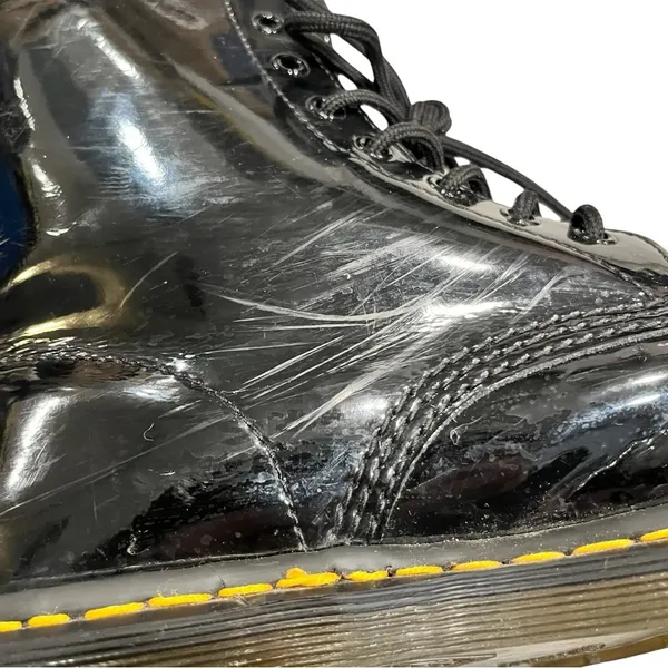 Dr. Martens Black Patent Leather Moto Combat Boots size 9 style 11821 - Image 7