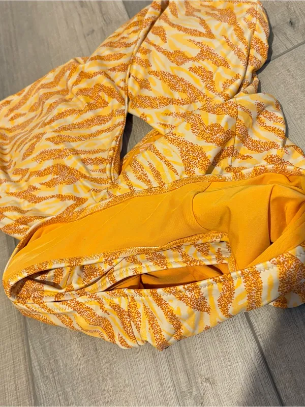 Aerie tiger cheetah print‎ cutout one piece swimsuit orange size large - Image 7