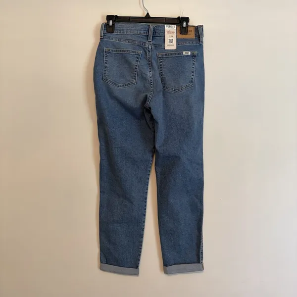 NWT Signature Levi Strauss Heritage Mid Rise Boyfriend Jeans Blue Distress 2 W26 - Image 4