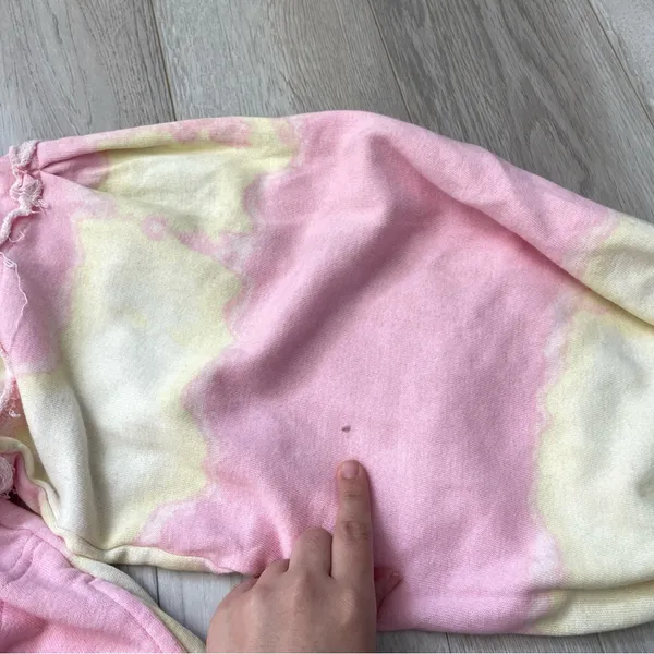 Free People Sweatshirt tie dye feels right womens Pink Yellow (small) hippie - Image 9