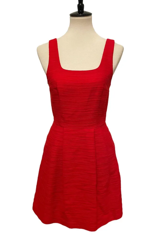 Red Mini Skater Dress - Image 4