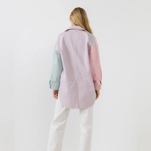 English Factory Pastel Oversized Shirt Jacket size Medium - Image 2
