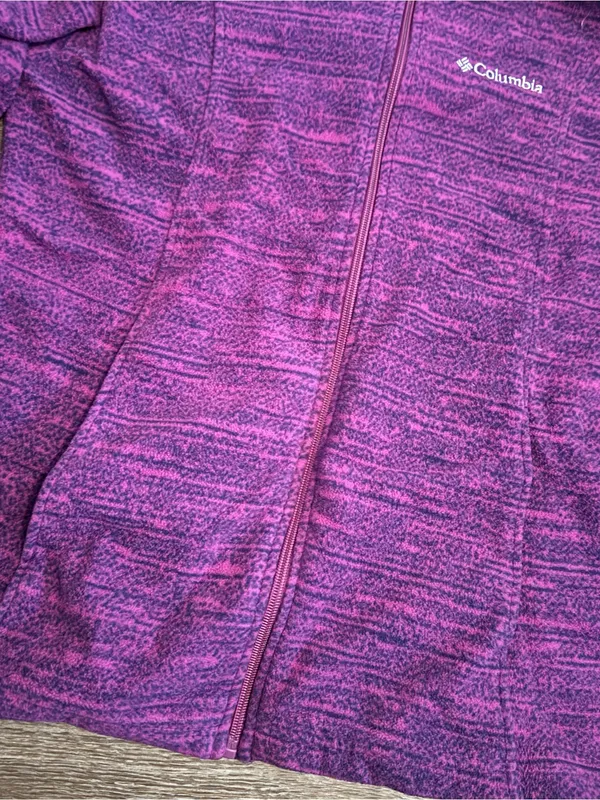 Columbia Women's Magenta Purple Full-Zip Teddy Fleece Jacket - Image 3