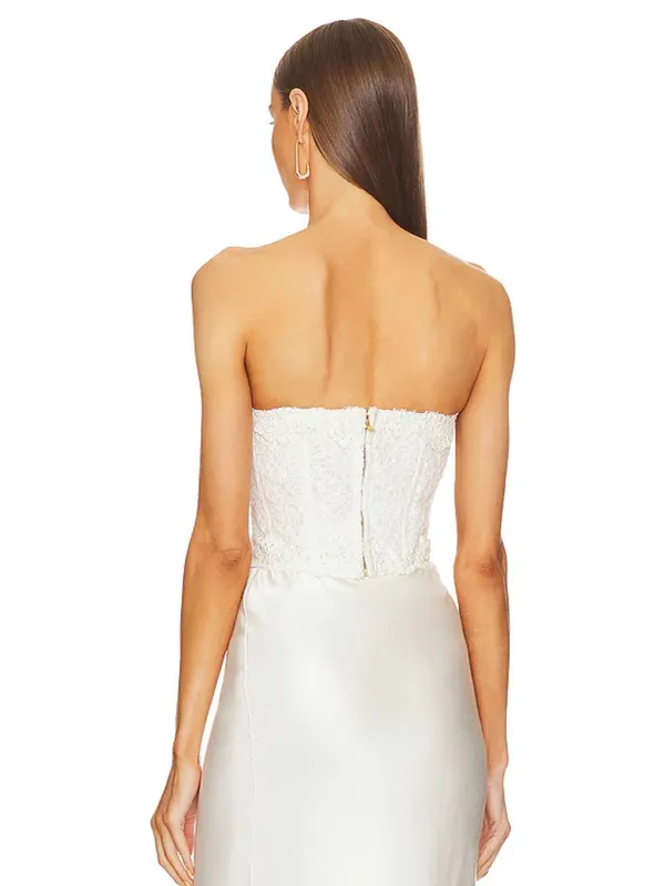 LoveShackFancy Arno Bustier in Antique White - Image 7