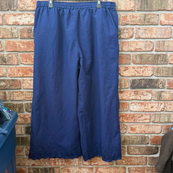 Roller Rabbit x Target Women's Scalloped Hem Drawstring Pants XL Linen Coastal - Image 4