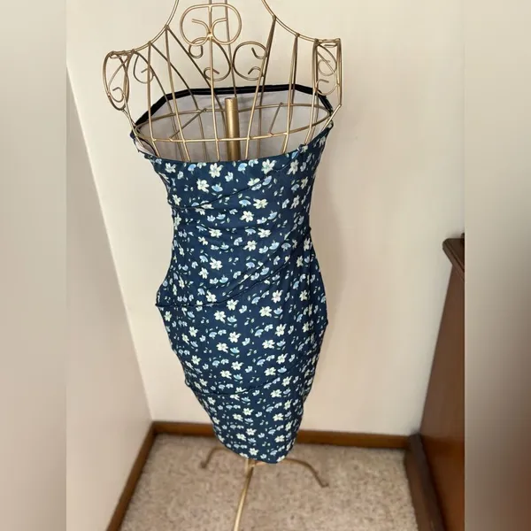 Princess Polly Oscar Strapless Floral Mini Dress Navy Size 8 - Image 8