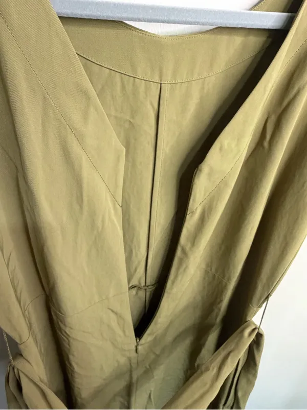 Everlane Olive Short-Sleeve Tie-Waist Jumpsuit - Image 6