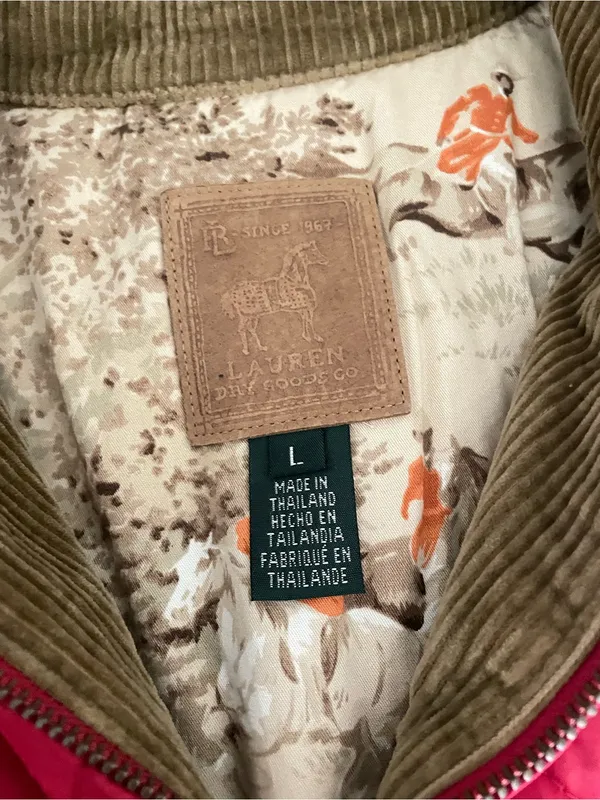 Ralph Lauren Vintage 90s Y2K Quilted Corduroy Collar Barn Chore Vest Jacket - Image 2
