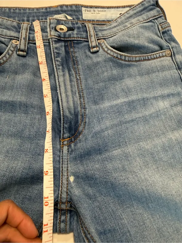 rag & bone Nina High-Rise Ankle Flare Jeans‎ Paeonia Raw Hem Size 26 - Image 8