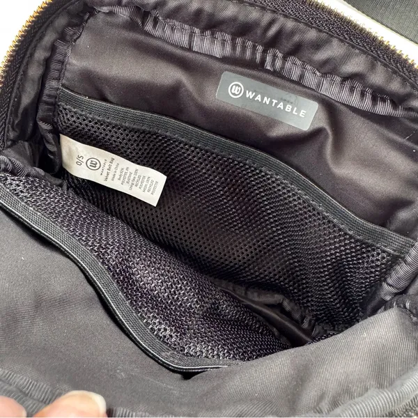 NEW Wantable Brushed Velvet Belt Bag Black - Image 8