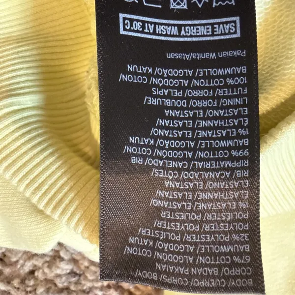 Ivy Park Cropped Oversized Hoodie Sweatshirt Sz S Pale Yellow Logo - Image 8