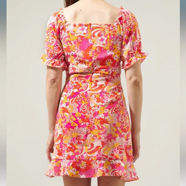 Sugarlips Mellow Groove Mendocino Satin Ruched Cutout Mini Dress - Image 2