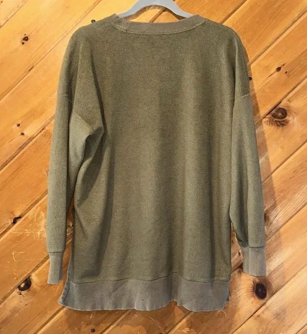 Aerie oversized coziest desert crewneck sweatshirt in hunter green - Image 6