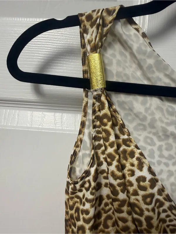 Kardashian Kollection Leopard Print Mini Dress - Brown - Image 4