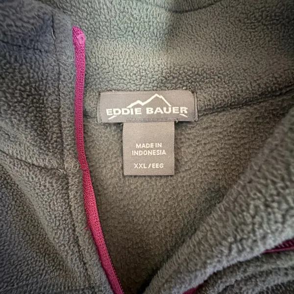 Eddie Bauer Womens XXL gray pink Half Zip Base layer Half Zip Pullover Sweater - Image 7