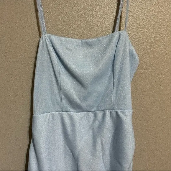 Princess Polly Ocenaia blue shimmer cocktail party mini dress women size small 4 - Image 4