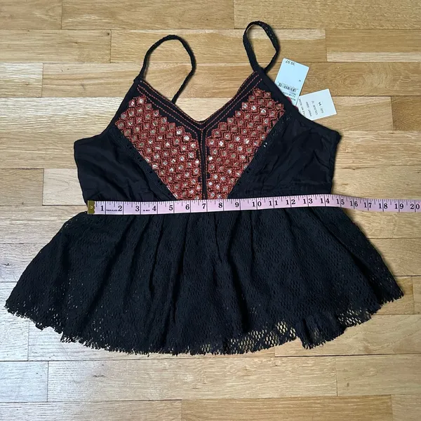 NWT - RAGA - Black Lace Top with rhinestone - Image 5