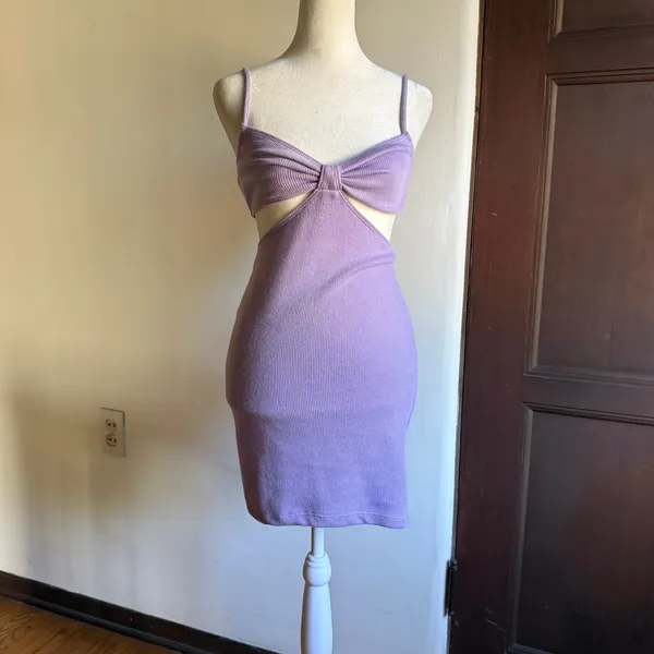 White Fox Boutique Lilac Unreal Mini Dress with Cutouts | Small BNWT - Image 2