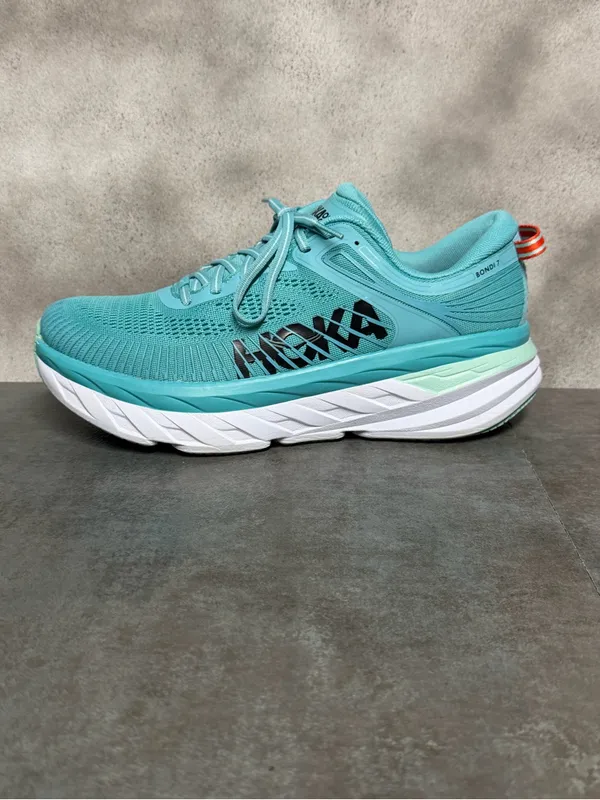 Hoka One One Bondi 7 Women’s Aqua Running Shoes Size 9.5 - Image 16