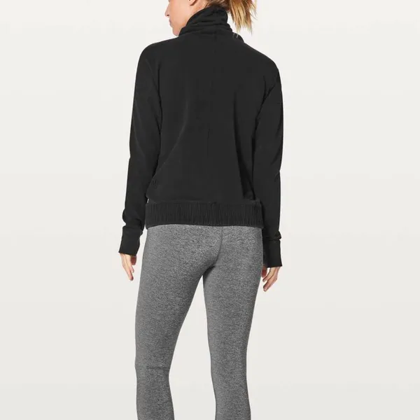 Lululemon Pullover Sweater stress less turtleneck womens Black size 6 athleisure - Image 5
