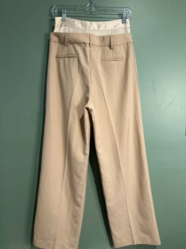 Womens Wide Leg Trousers Y2K Preppy Academia Old Money Tailored Dress Pants - Image 4