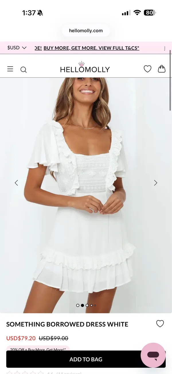 Hello Molly Dress Mini White - Image 2