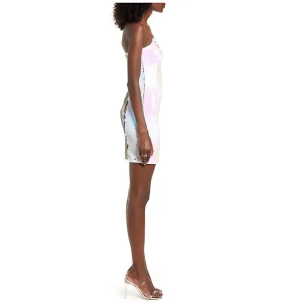 NWT 4SI3NNA Alina white sequins strapless dress - Image 2