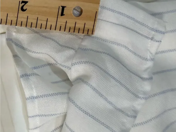 Le Lis White Romper Shorts with Thin Blue Stripes - Image 9